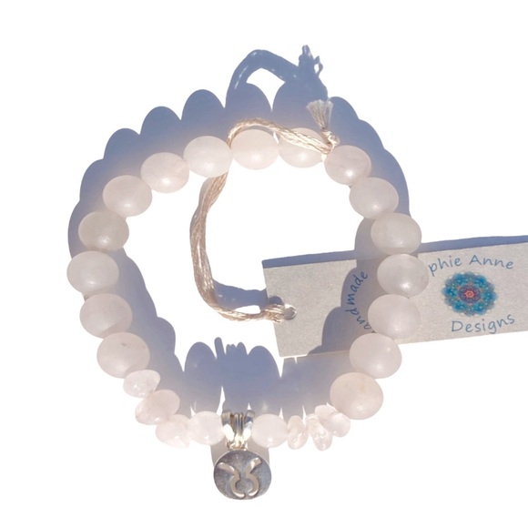 Rose Quartz Zodiac Bracelet ♉️ Taurus - Picture 3 of 5